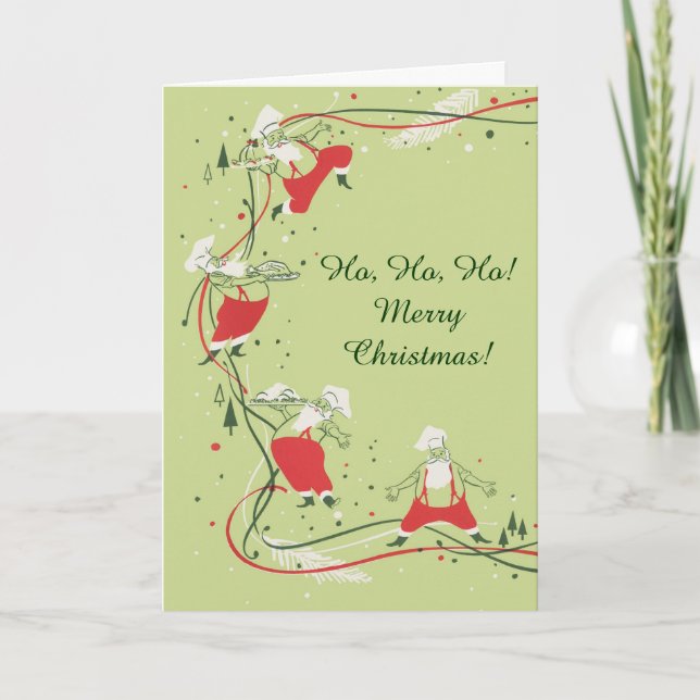 Vintage jul, tomtechef med middag helgkort (Framsida)