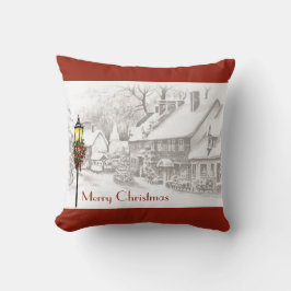 Vintage jul Town Pillow Kudde
