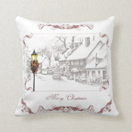 Vintage jul Town Victorian Pillow Kudde