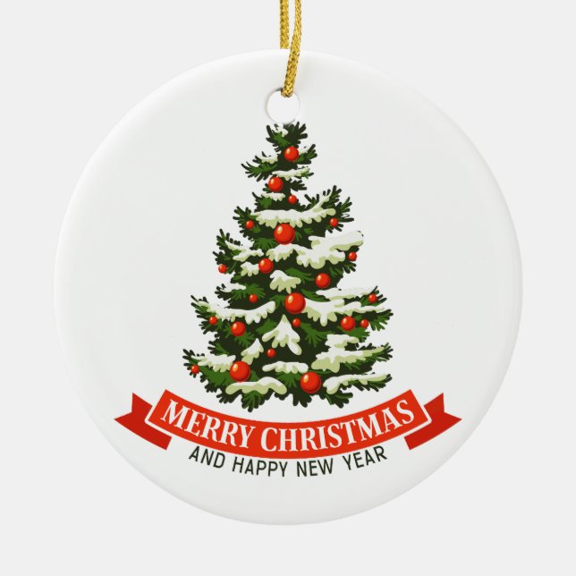 Vintage jul Träd Ceraminc Ornament (Framsidan)