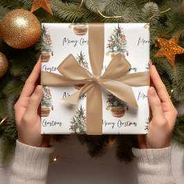 Vintage jul Träd | GOD JUL Presentpapper