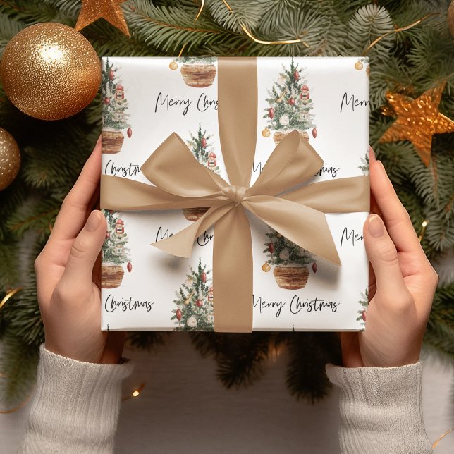 Vintage jul Träd | GOD JUL Presentpapper (Skapare uppladdad)