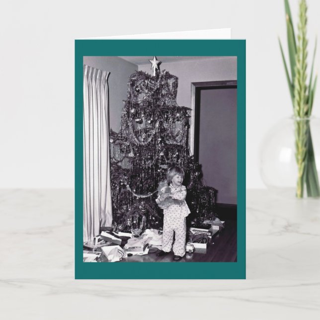 Vintage jul Träd Helgkort (Framsida)