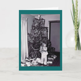 Vintage jul Träd Helgkort