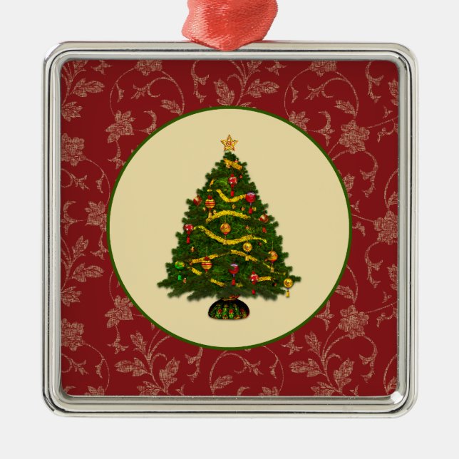 Vintage jul Träd Julgransprydnad Metall (Framsidan)