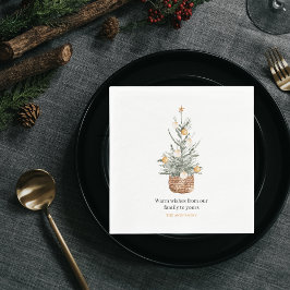 Vintage jul Träd | LYCKLIG HELGDAG Pappersservett