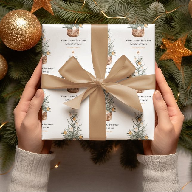 Vintage jul Träd | LYCKLIG HELGDAG Presentpapper (Skapare uppladdad)