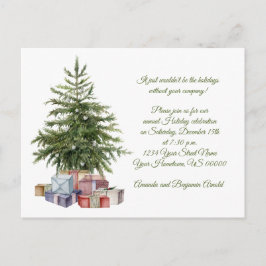 Vintage jul Träd Presenter Julfest Vykort