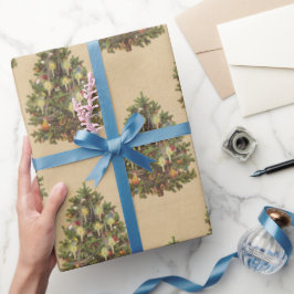 Vintage jul träd presentpapper