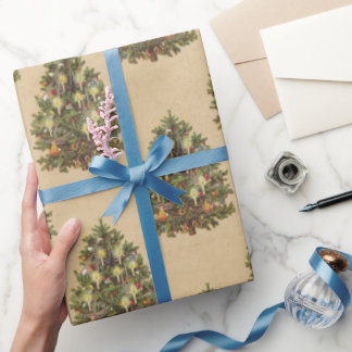 Vintage jul träd presentpapper