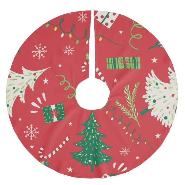 Vintage jul träd: prydnadsdesign. julgransmatta borstad polyester (Framsidan)