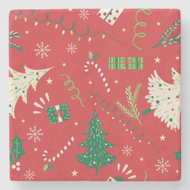 Vintage jul träd: prydnadsdesign. stenunderlägg (Framsidan)