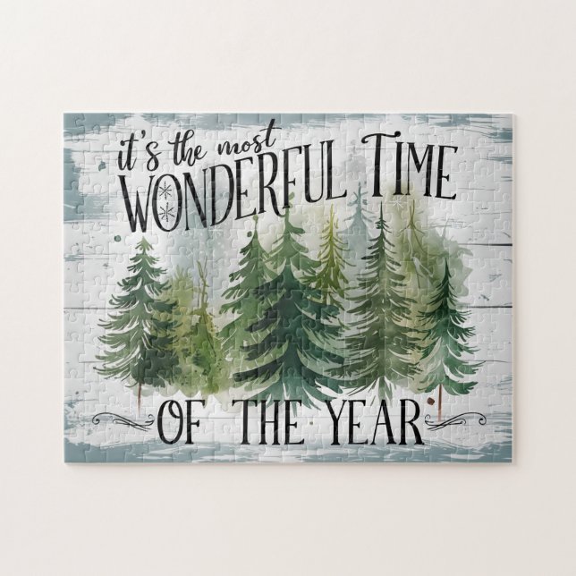 Vintage jul Träd Pussel (Horisontell)