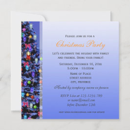 Vintage jul träd snowy night party inbjudningar