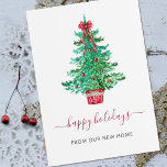 Vintage jul Träd Weve Flyttat Helgdagskort<br><div class="desc">Vintage jul Träd Weve Flyttat Helgdag Flytta-meddelande Postcard Decorated Julgran</div>