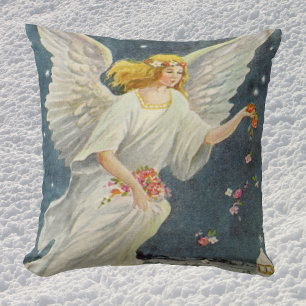 Vintage jul Victorian Angel med Stars Ro Kudde