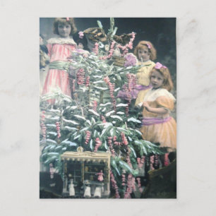 Vintage jul Victorian Children Helg Vykort