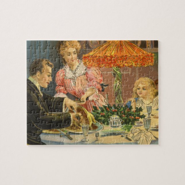 Vintage jul, Victorian Family Dinner Pussel (Horisontell)