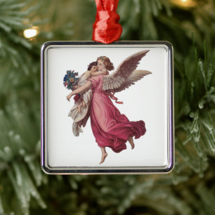 Vintage jul, Victorian Guardian Angel Julgransprydnad Metall