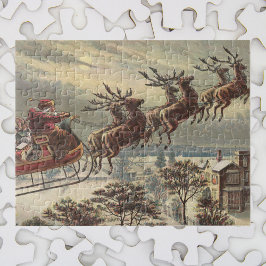 Vintage jul, Victorian Jultomten i Sleigh Pussel