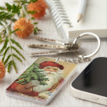 Vintage jul, Victorian Jultomten med Träd<br><div class="desc">Vintage illustrerar julens helgdag med ett Jultomten som har en viktoriansk lägenhet som håller Julgran,  en docka och en del leksaker. Glatt jul.</div>
