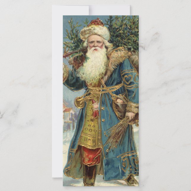 Vintage jul, Victorian Jultomten med Träd (Framsida)