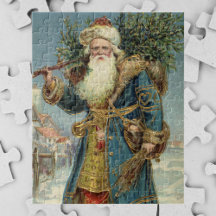 Vintage jul, Victorian Jultomten med Träd