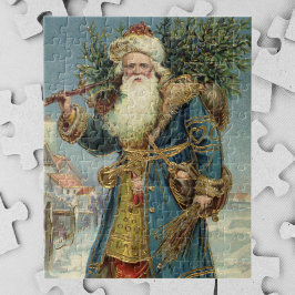 Vintage jul, Victorian Jultomten med Träd Pussel