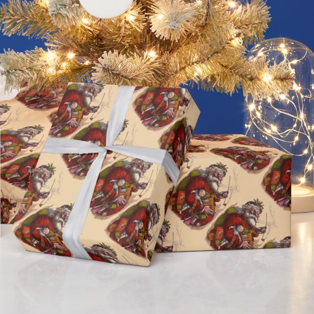 Vintage jul, Victorian Jultomten Pipe Leksaker Presentpapper (Helgdagar)