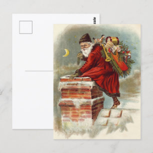 Vintage jul Victorian Saint Nicholas på Tak Vykort