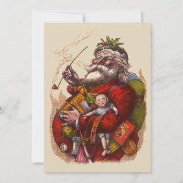 Vintage jul, viktoriansk jultomte inbjudan
