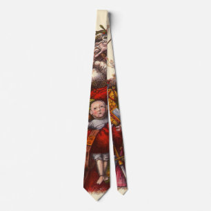 Vintage jul, viktoriansk tomte med leksaker slips