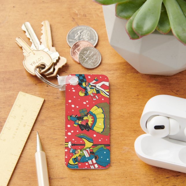 Vintage jul, Viktorianska familjen Nyckelring (Skrivbord)