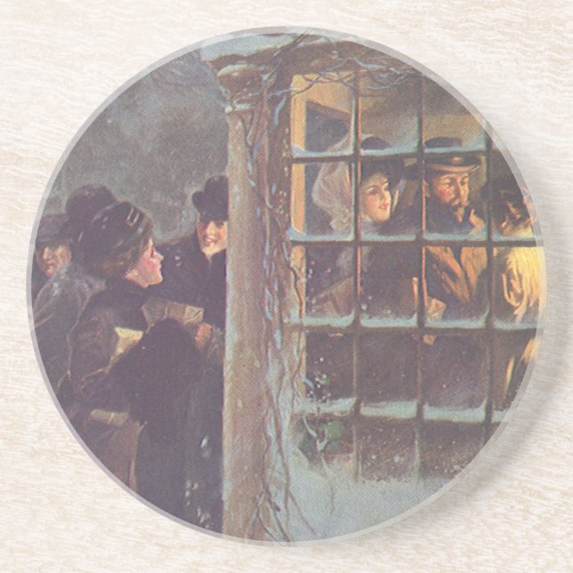 Vintage jul, Viktorianska folket vid Party Underlägg (Framsidan)