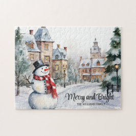 Vintage jul Village Merry och Bright Pussel