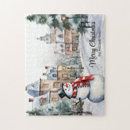 Vintage jul Village Scene Pussel