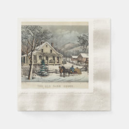 Vintage jul, vinter, firande pappersservetter