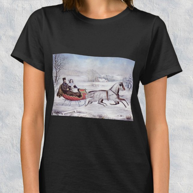 Vintage jul, Vintervintern, Sleigh Horse T-shirt (Skapare uppladdad)
