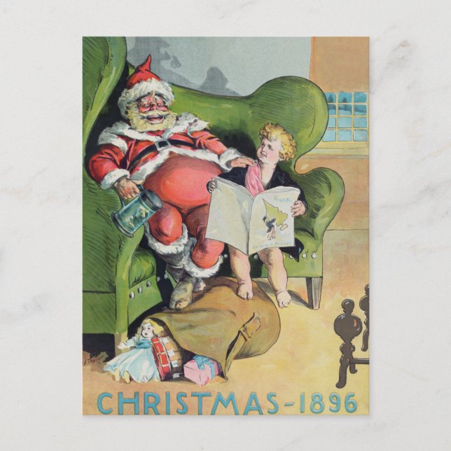 Vintage jul vykort (Framsida)