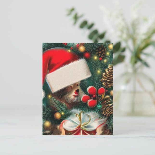 Vintage jul vykort (Stående Fram)