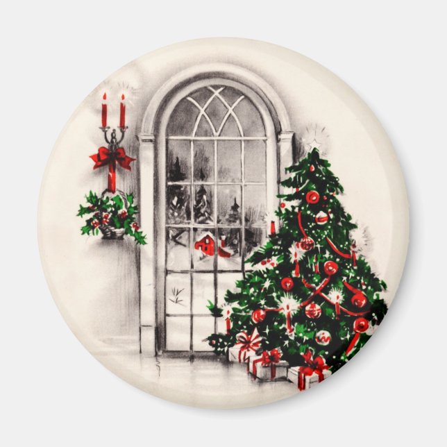Vintage jul Window Magnet (Framsidan)
