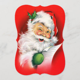 Vintage jul Winking Santa Inbjudningar