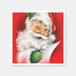Vintage jul Winking Santa Pappersservett