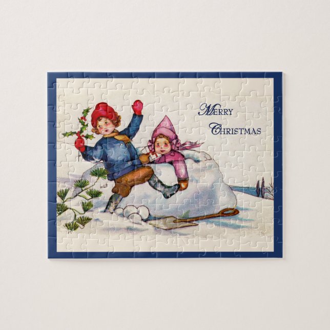 Vintage jul Wish Puzzle Pussel (Horisontell)