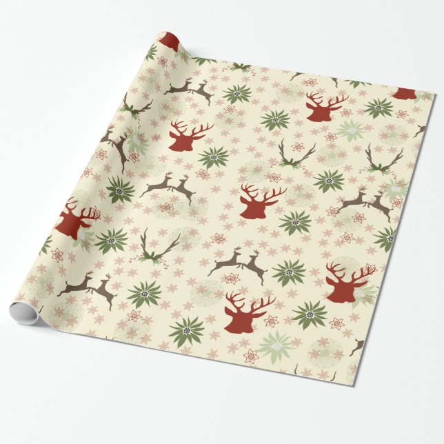 Vintage jul Woodland Presentpapper (Utrullad)