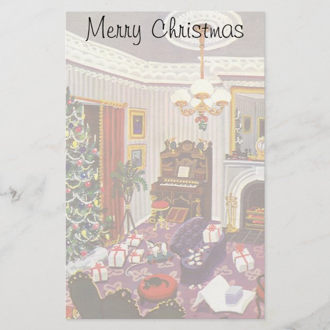 Vintage Jul Wrapping Presenter i Leving Room Brevpapper (Framsida)