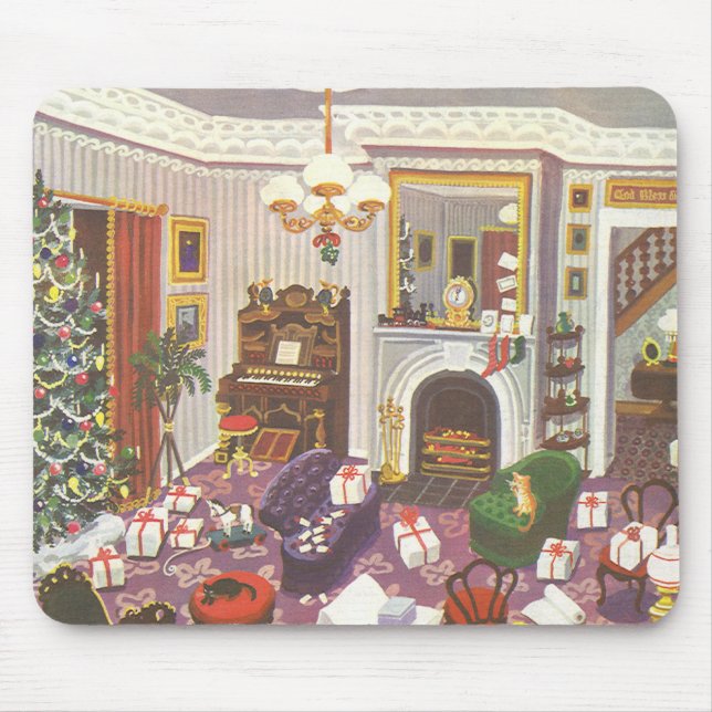 Vintage Jul Wrapping Presenter i Leving Room Musmatta (Framsidan)