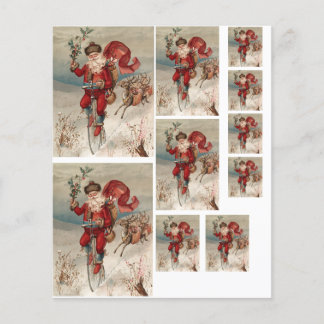 Vintage jul Yule Helgdag Multi Image Lakan