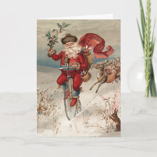 Vintage jul Yule högtid Kort