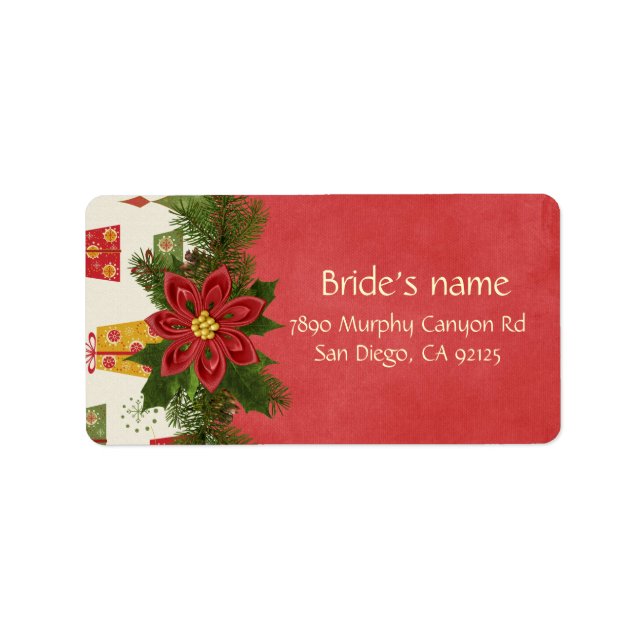 Vintage-juladressetikett Adressetikett (Framsidan)